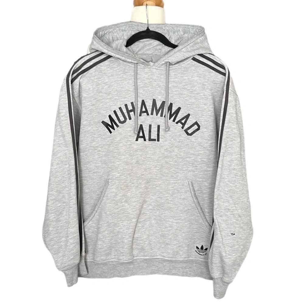 adidas Gray "Muhammad Ali" Pullover Hoodie